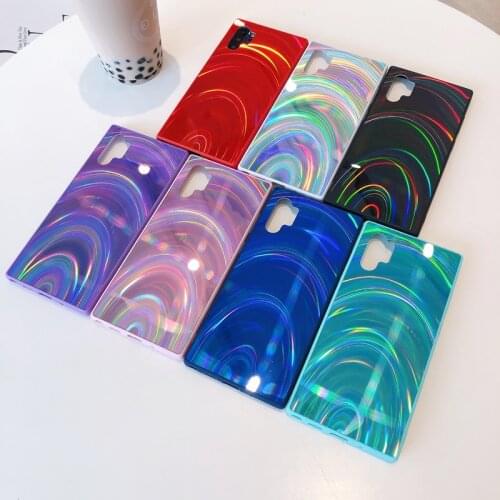 For Galaxy Samsung Note 8 9 10 Fashion Laser Rainbow Phone Cases For Samsung Galaxy S8 S9 S10 Plus Colorful Aurora Soft Cover