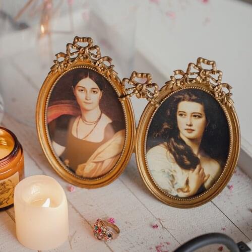Retro bow double photo frame French style creative home living room bedroom wall hanging photo frame wedding best gift