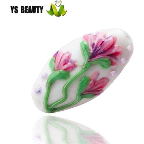 Lantern workers fired lotus beads hand-painted beads beads beads beads beads diy rope small ornaments dragonfly glass beads rope