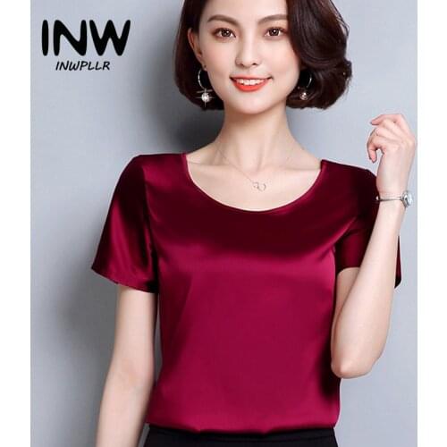 Женские атласные рубашки INWPLLR China At AliExpress