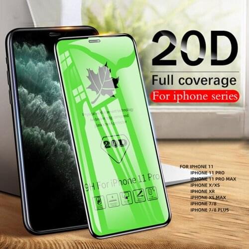 20D Curved Full Cover Tempered Glass for iPhone 12 11 PRO Max X XR XS Max SE 7 8 Plus Screen Protector for iPhone 12 11 PRO Max
