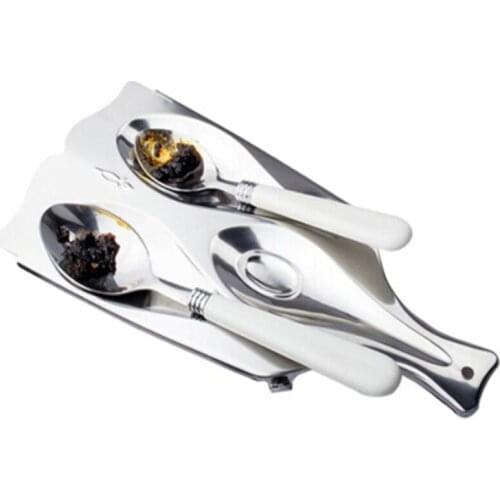 Stainless Steel Spoon Rest Cover Lid Rest Stand Spoon Holder Cooking Tool Home Kitchen Utensil Spatula Holder Kitchen Tool