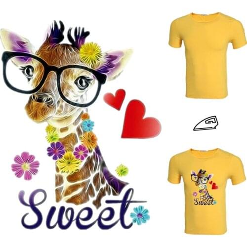 Patches Sweet Giraffe Transfert Thermique Vetement Clothes Stickers Stranger Things Appliques For Clothing Riverdale Biker Patch