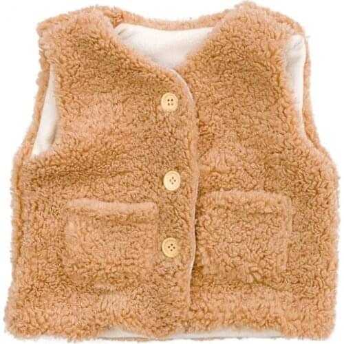 Autumn Winter Baby Girls Boys Thick Vest Fleece Plush Vest Baby Girl Waistcoat Toddler Cotton Warm Jacket Clothes Autumn