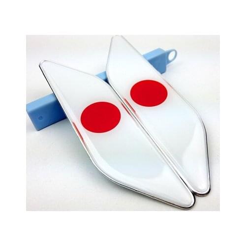 Pair Japanl Flag Auto Fender Side Emblem Skirts Badge Decal Sticker Car Accessories