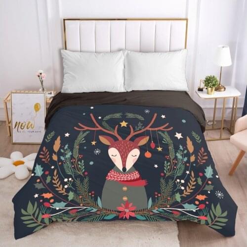 Christmas santa claus Duvet cover Quilt/Blanket/Comfortable Case 140x200 240x220 Queen King Single Bedding for Home black