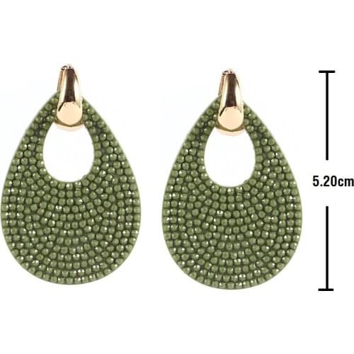 Sehuoran 2017New Hot sale earrings brincos big water drop earrings for woman Copper with resin pendientes statement earrings
