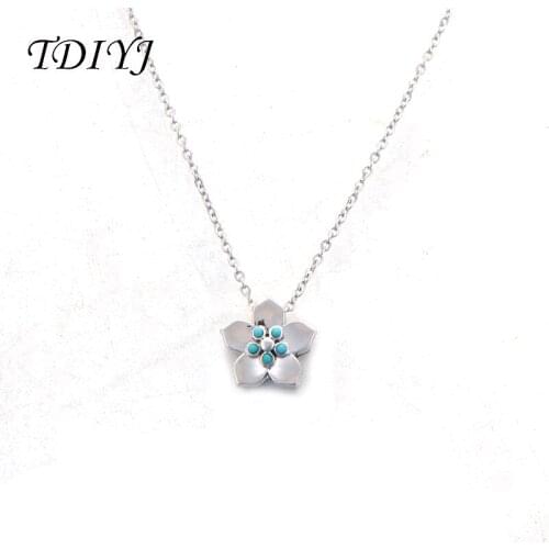 TDIYJ New Design Flower Slide Charms Pendant Necklace Women Jewelry Keeper as Gift for Girl 1pcs