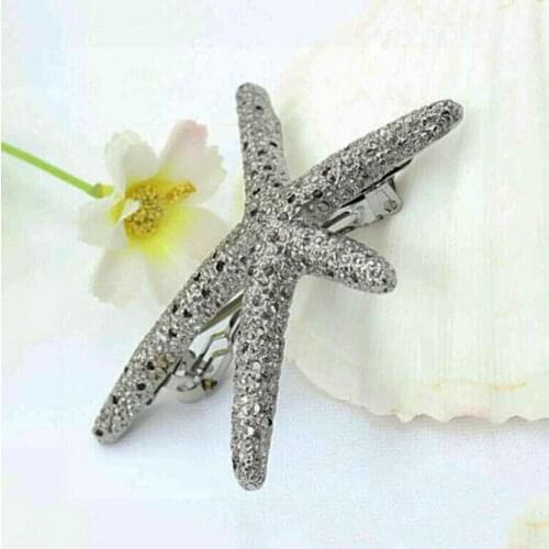 Alloy Grey Starfish Barrettes Hair Clips & Pins Headwear Hair Accessories for Women & Children