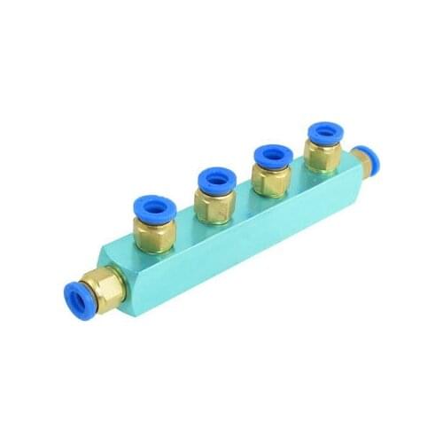 Gold Tone Screw 8mm 4 Way Push Fitting in Quick Coupler