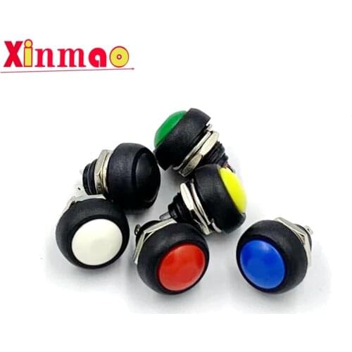 1Pcs 2Pin Mini Switch 12mm 1A waterproof switch pbs33b 12v momentary Push button Switch reset Non-locking pbs-33b
