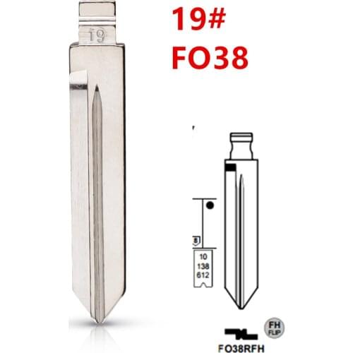 10pcs Uncut flip Metal key blade 19# FO38 for Ford Lincoln Mercury in USA for KD keydiy xhorse VVDI remotes universal No.19