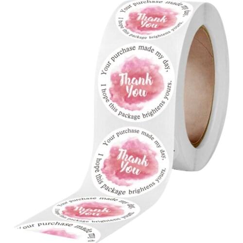 12Rolls round Thank you sealing sticker Gradient sticker label for package decoration party wedding labels