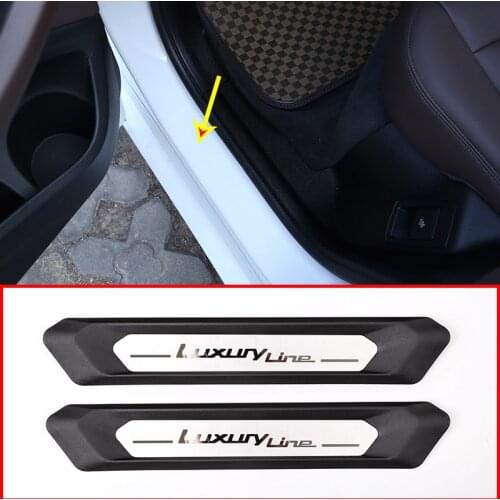 2pcs Car Rear Door Sill Protector Plate Cover Trim Accessories For BMW X3 G01 X4 G02 2018 2019 Auto Accessories