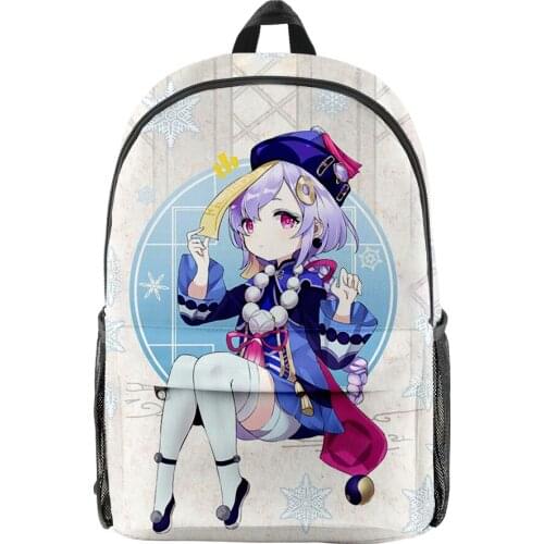 2021 Genshin Impact QiQi Merch 3D Print Men Women Backpack Oxford School Bag High Capacity Teenager Child Bag Travel Backpack