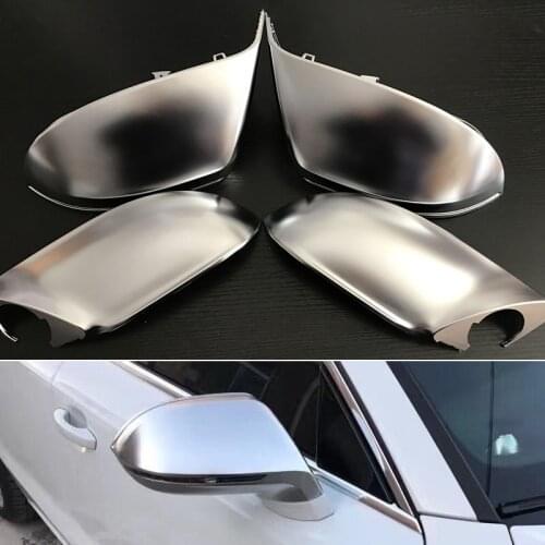 4pcs Auto Matte Chrome Silver Rear Mirror Cover Shell Bottom Lower Holder Cover For Audi A7 2012 2013 2014 2015 2016 2017 2018