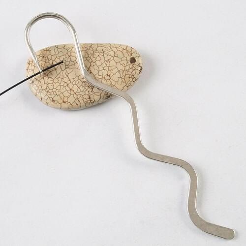 5pcs tibetan silver color wave shaped bookmarks 152mm long h3594