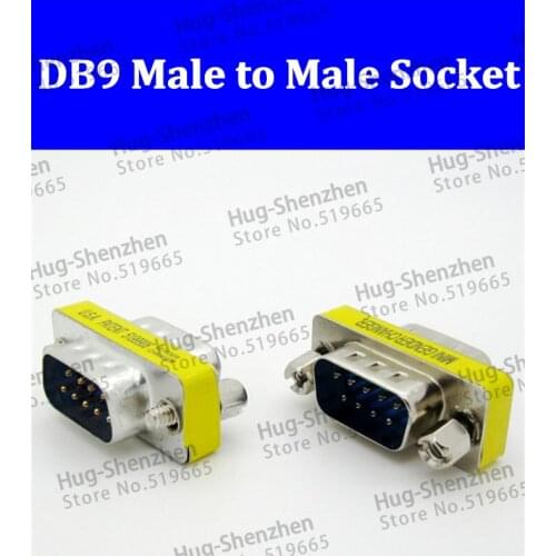 50pcs/lot RS-232 RS232 9pin DB9 male to DB9 male Gender Changer adapter DB9 serial M-M Extender Connector Converter Coupler