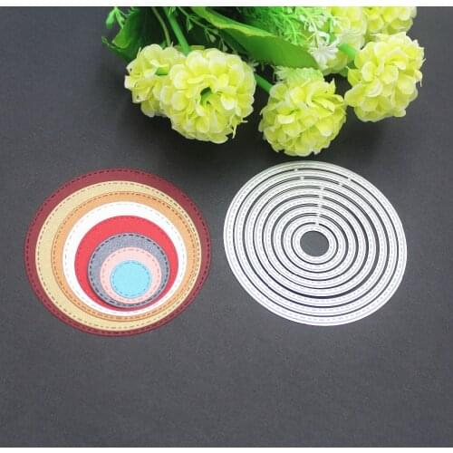 8pcs Round Circle Metal Cutting Dies Stencil For DIY Scrapbooking Photo Album Decorative Embossing Template Folder Crafts Decor
