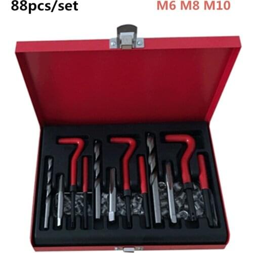 88Pcs/Set Engine Block Restoring Damaged Thread Repair Tool Kit M6x1.0 M8x1.25 M10x1.5 Free Shipping