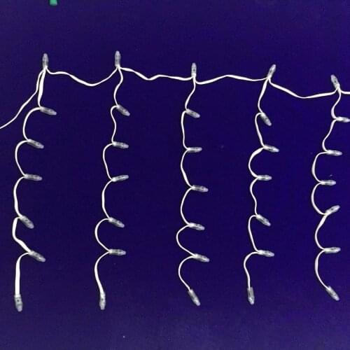 Addressable 7nodes*15drops LE RGB full color Icicles string;DC12V WS2811 controlled;all white wire;IP68;105nodes/set