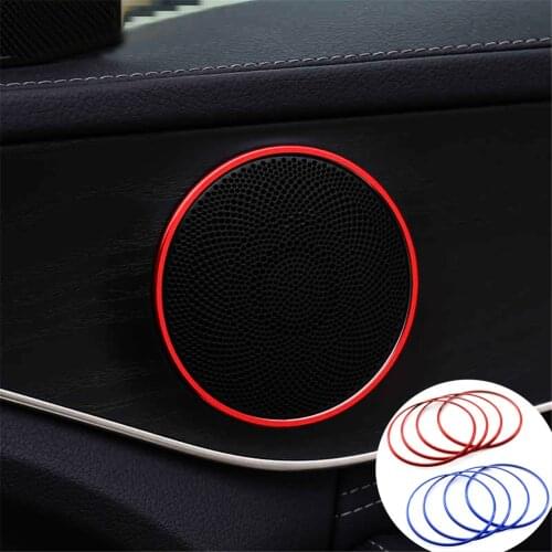 Aluminium alloy Car Audio Speaker Car Door Loudspeaker Trim Ring Cover For Mercedes-Benz C Class W205 E class W213 GLC class