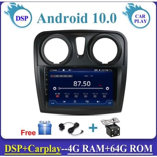 9"Car Multimedia Player For Renault Dacia Logan 2 Sandero 2012-2017 PX6 4G+64G SWC Mirror Link Free Camera Map