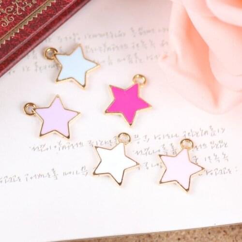 Free Shipping Mini Order 20PCS 13*15MM Gold Tone Plated Oil Drop Metal Jewelry Necklace Pendants Craft Stars Alloy Pendant Charm