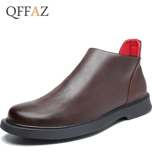 Top Quality British Men Boots Spring Autumn Shoes Fashion Slip On Boots Breathable Genuine Leather Male Botas Zapatos Hombre