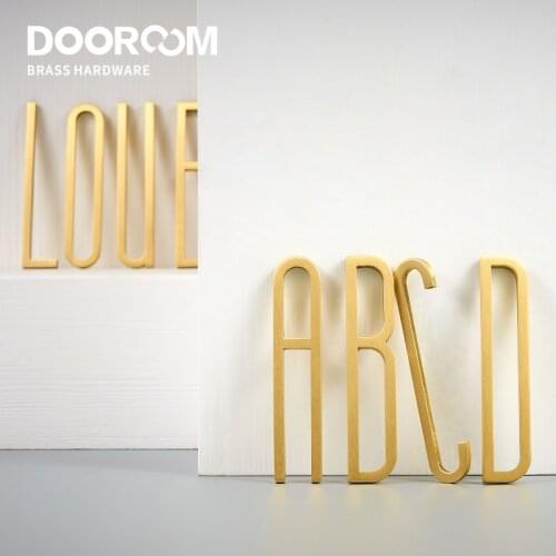 Dooroom Brass Letters A-Z For Company Names Door Plates Decorative Wall Letters Personalized Symbols Address