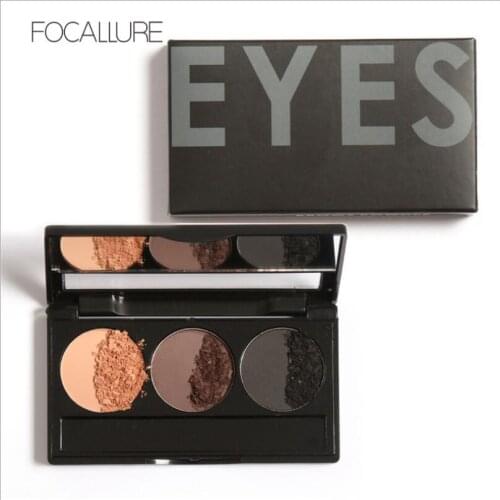 Focallure 3 Colors Eyebrow Powder Eye Brow Powder Palette Waterproof Smudge Proof With Mirror And Eyebrow Makeup Brushes T1587