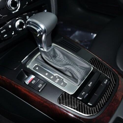 Carbon Fiber Gear Functional Button Frame Decorative Cover Trim Sticker for Audi Q5 A4 A5 Car Accessories Interior Decoration