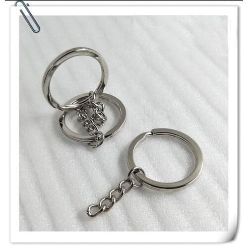 HC 200pcs/lot Silvery Keychain Alloy Circle DIY 30mm Keyrings Key Chain Wholesale Key Ring Trinket Porte Clef Free Shipping F