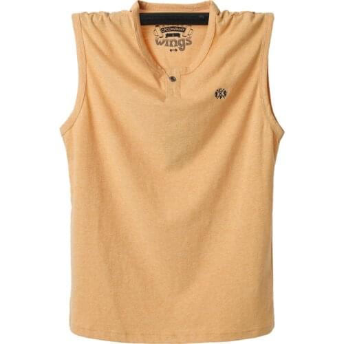 Cotton classic vest Mens Sleeveless Vest Solid Color V Neck T-Shirt 2021 summer new Mens T-shirt button sweatshirt vest