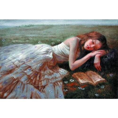 Sleeping Beauty oil painting For Embroidery Needlework 14CT Counted Unprinted DIY Cross Stitch Kits Handmade Art Wall Decor
