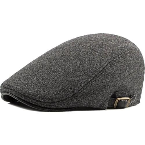 Fibonacci Brand Quality Wool Nylon Mens Newsboy Caps Autumn Winter Middle Aged Old Age Cabbie Ivy Beret Dad Hats Men Flat Cap