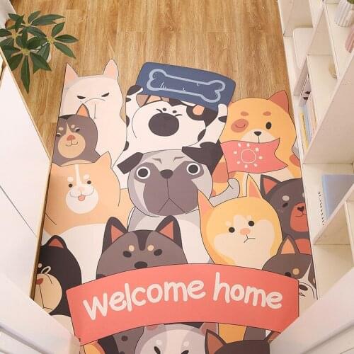 Cartoon Animals Cute Pattern Door Mat Carpet pu Living Room Bathroom Hallway Floor Home Door Mats Anti-slip Washable Mats Carpet