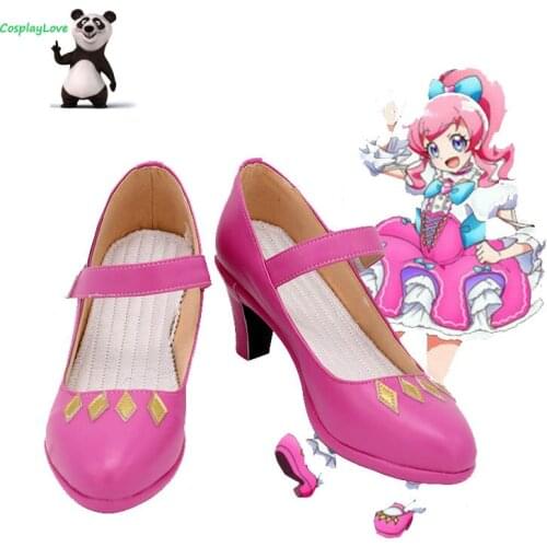 Pretty Channel Mirai Momoyama Pink Shoes Cosplay Long Boots Leather Custom Made For Party Christmas Halloween