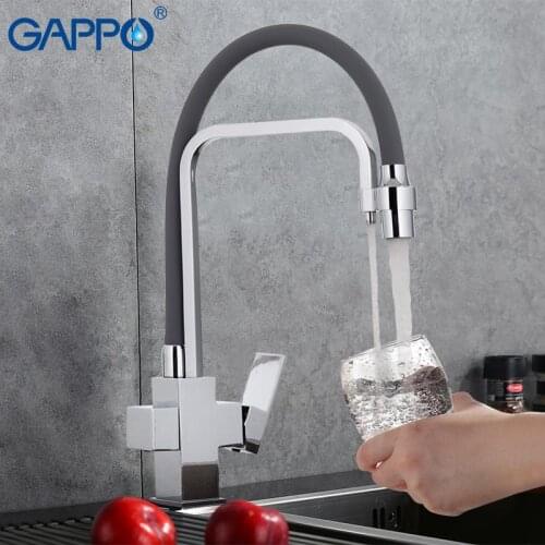 GAPPO black kitchen faucet with filtered water kitchen mixer faucet kitchen sink tap brass water crane filter tap
