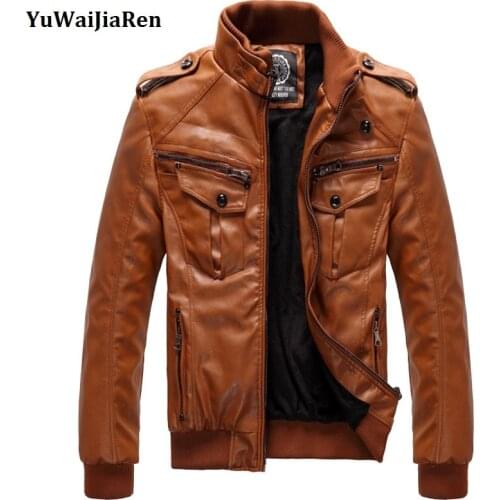 YuWaiJiaRen Motorcycle Leather Jackets Men Leather Clothing Men Leather Jackets Male Business casual Coats Brand New clothing