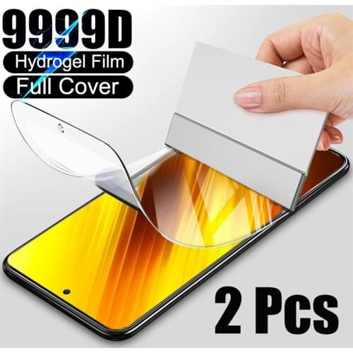 2Pcs Soft Hydrogel Film For Xiaomi Poco X3 F2 M2 Pro Screen Protectors For Poco F3 M3 X3 NFC Smart Phone Cover Protective Film