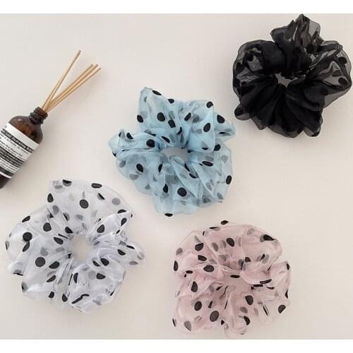 1PC Hair Scrunchies Set Fashion Simple Basic Elastic Hair Bands Ponytail Holder Dot Stripe Scrunchie Hair Tie For Girl Women
