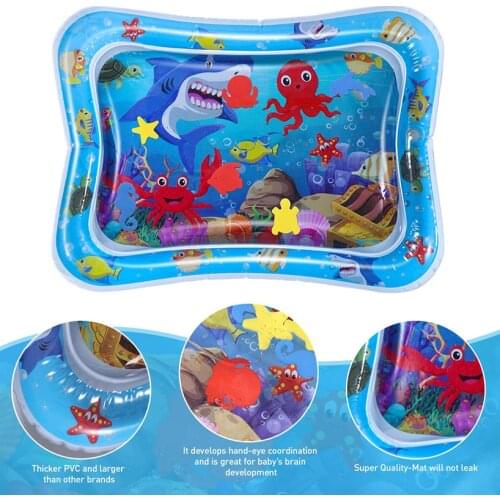 Inflatable Infant Tummy Time Playmat Toddler for Baby Fun Activity Play Center PVC Doormat Baby Kids water play mat