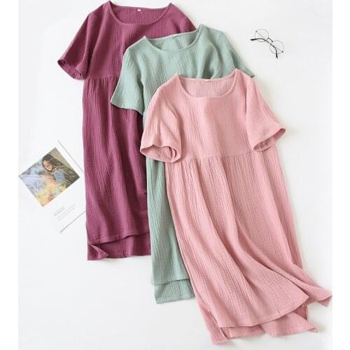 Shanghai Story Cotton Women Nightgowns, Soft Comfy Lightweight Sleepwear Lounge-wear for Summer