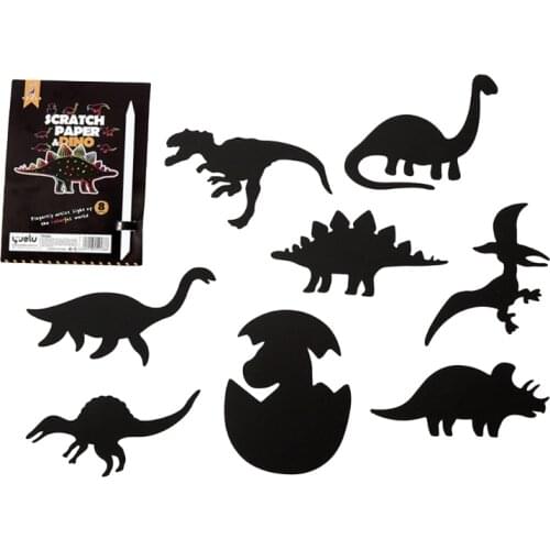 Dazzling DIY Painting Black Coating Scratch Paper Teaching Playset DIY Frame G2AE