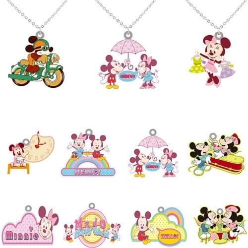 Disney Personality Label Mickey Mouse Animated Character Image Necklace Epoxy Resin Pendant To Send Friends Accessories