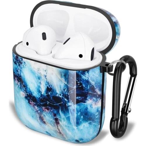 Suitable for Apple AirPods 1 2 wireless bluetooth earphone protective cover fashion marble design earphone cover