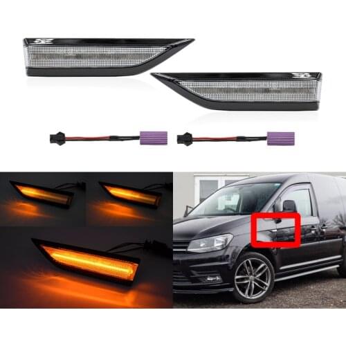 Fits For VW Caddy MK4 2K SA 2015 2016 2017 2018 2019 Dynamic Amber Front Led Side Marker Lights Turn Signal Lamps