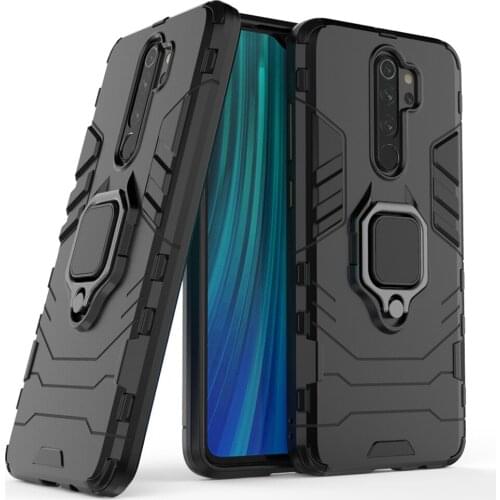 Shockproof Armor Case For Xiaomi Redmi Note 8 Note8 Pro Hybrid Hard PC+Soft TPU Rotating Ring Stand Holder Cover