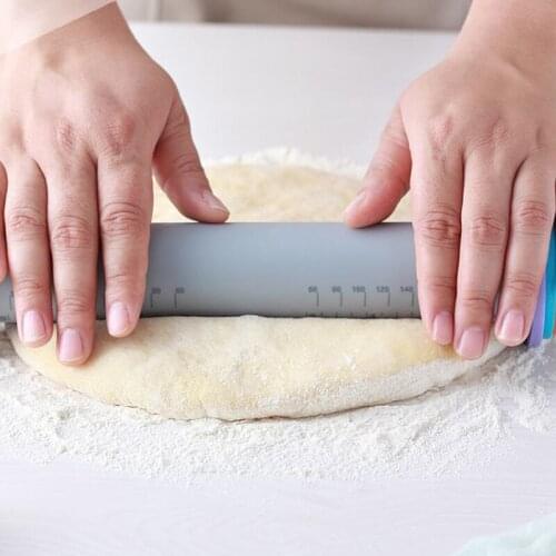 Multi-Size Cake Thickness Adjustable Rolling Pin Easy To Clean Food Grade Clean Silica Gel Rolling Pin Decorative Baking Tools